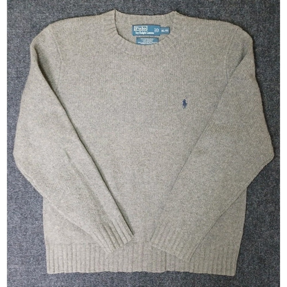 Polo Ralph Lauren XL Merino Wool Gray Long Sleeve Sweater - Picture 3 of 4